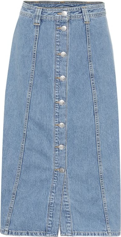Ganni Denim midi skirt