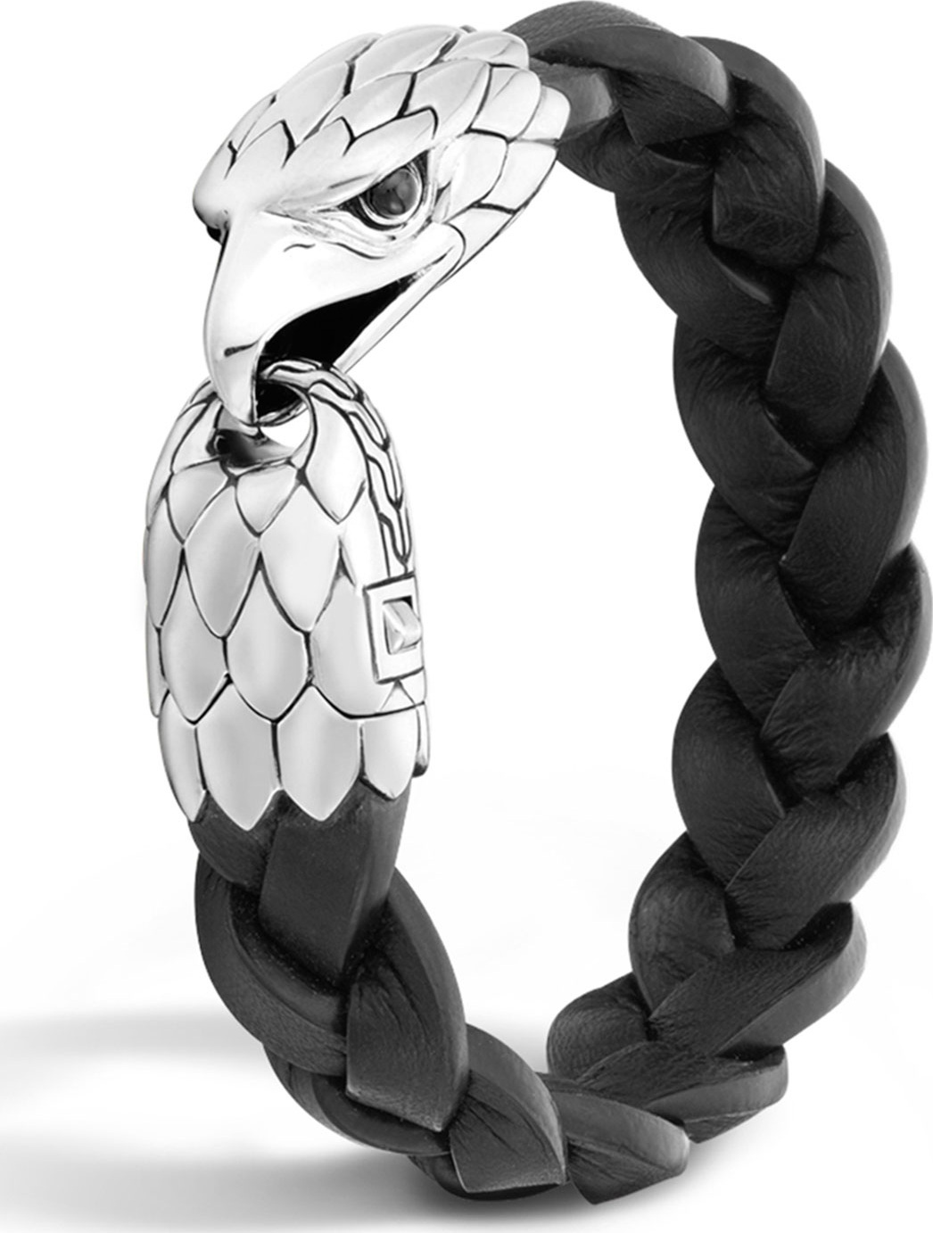 John Hardy Men's Silver Eagle Head Leather Bracelet