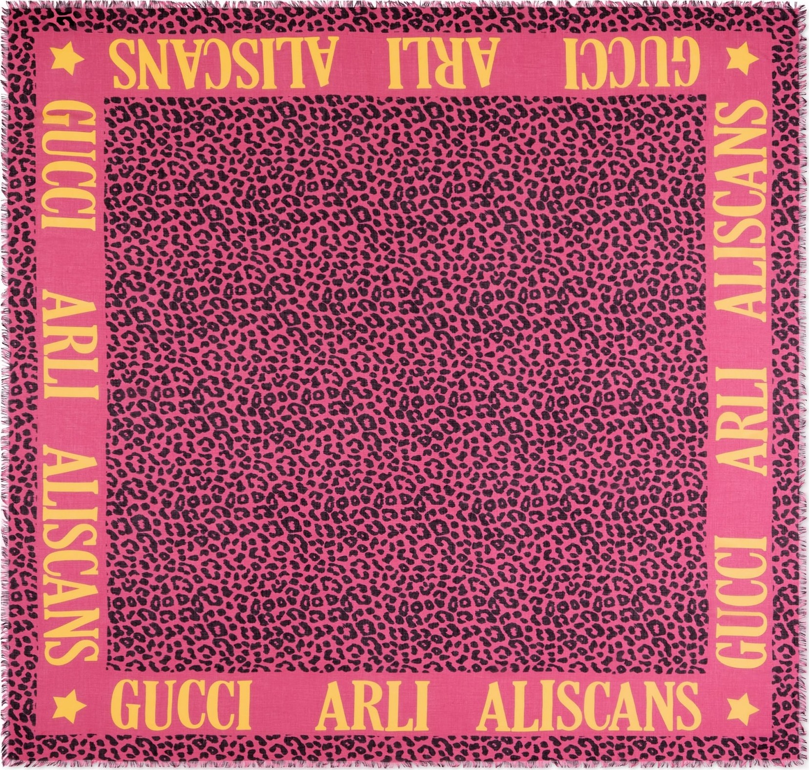 Gucci Leos Arles Modal & Silk Leopard Print Scarf