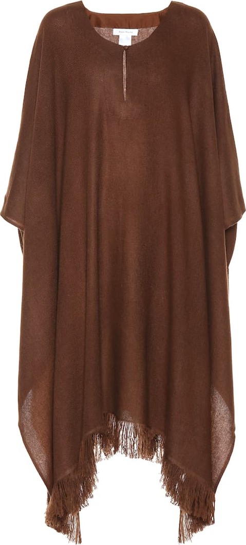 Ryan Roche Fringe-trimmed cashmere kaftan