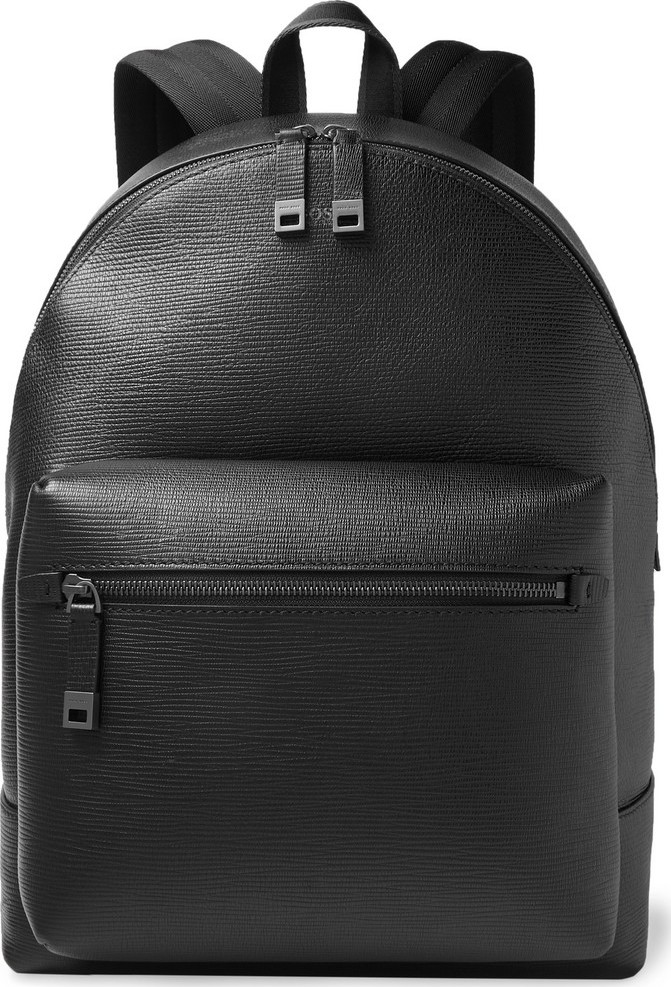 HUGO BOSS Cross-Grain Leather Backpack