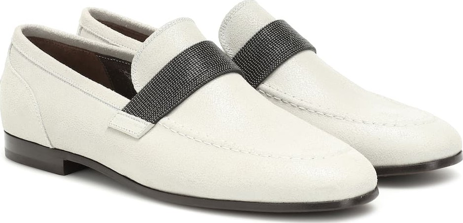 Brunello Cucinelli Embellished suede loafers