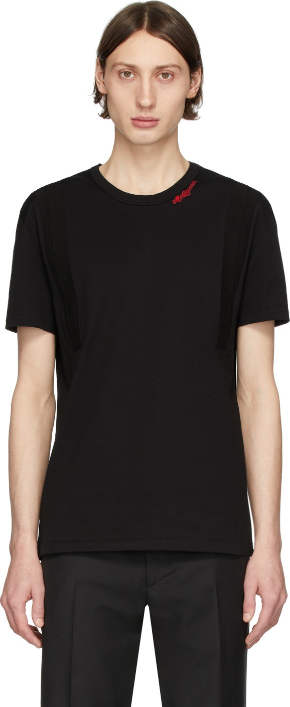 Alexander McQueen Black Rib Trim T-Shirt