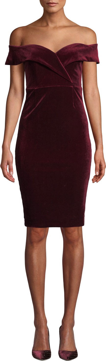 Bardot Bella Velvet Sweetheart Cocktail Dress