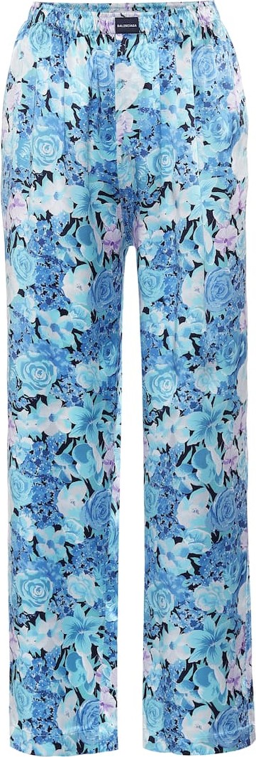 Balenciaga Floral wide-leg silk pants
