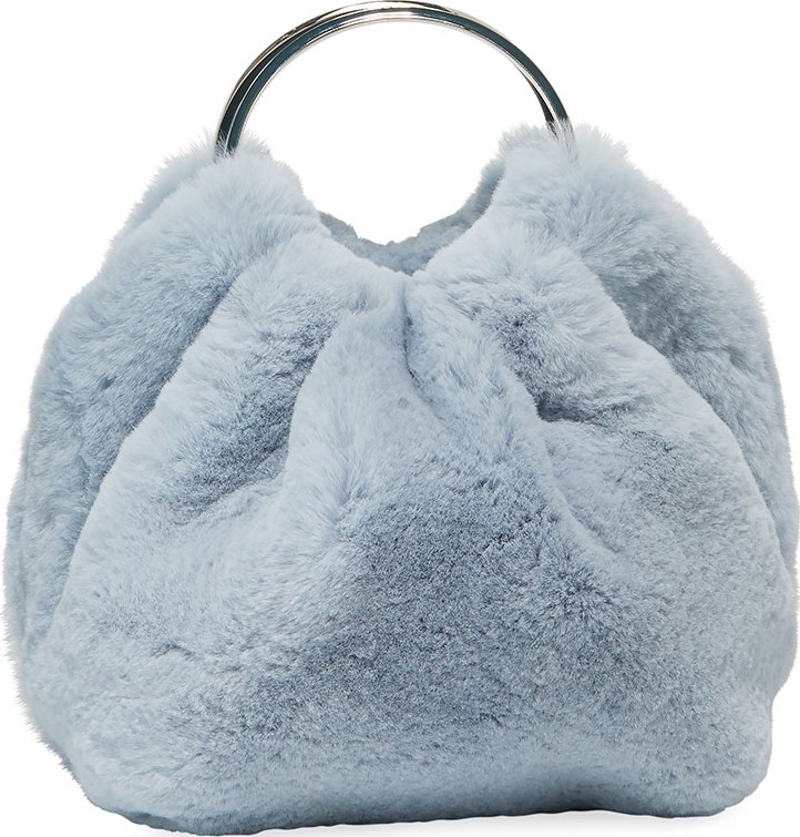 THE ROW Double Circle Micro Fur Top Handle Bag