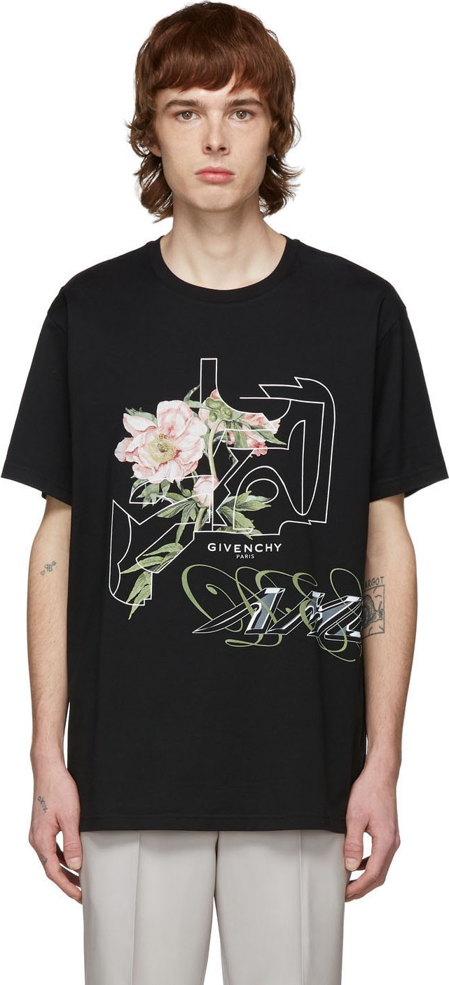 Givenchy Black Peony T-Shirt