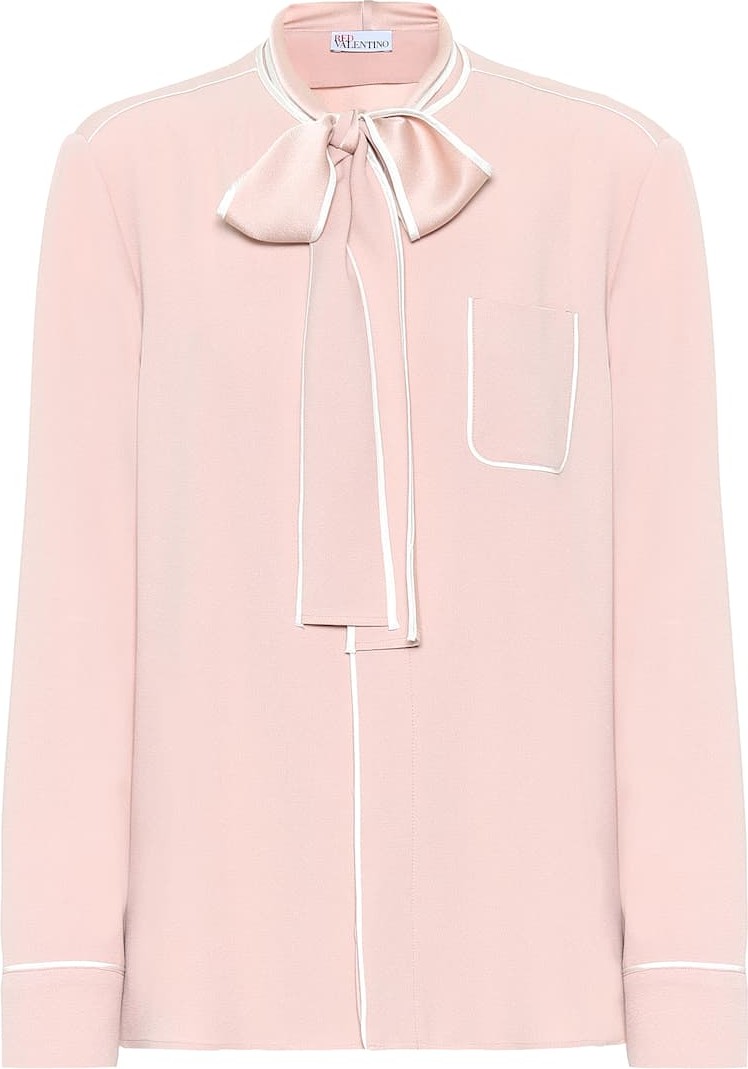 RED Valentino Tie-neck crêpe blouse
