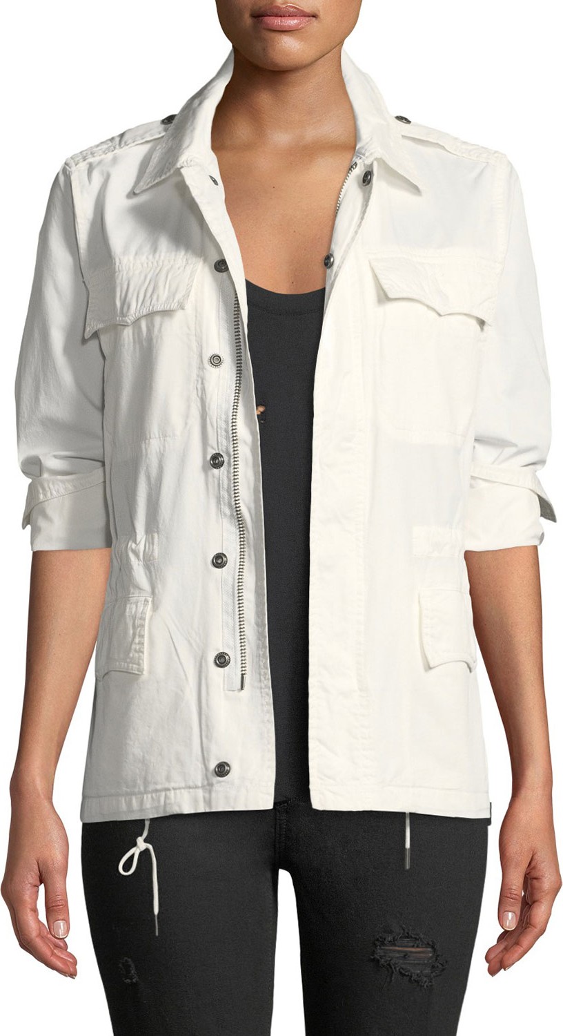 Zadig & Voltaire Kayak Mili Embroidered Zip-Front Utility Jacket