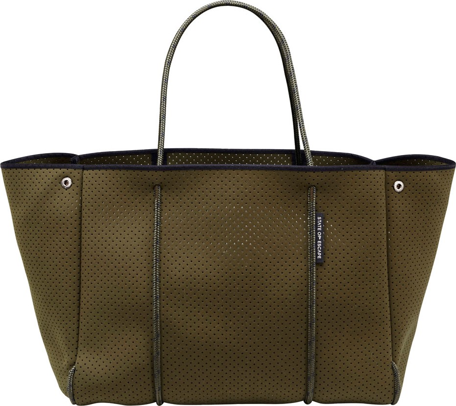 State of Escape Escape Perforated Tote Bag, Khaki