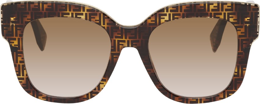 Fendi Tortoiseshell 'F Is Fendi' Square Sunglasses