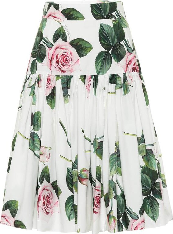 Dolce & Gabbana Floral cotton midi skirt