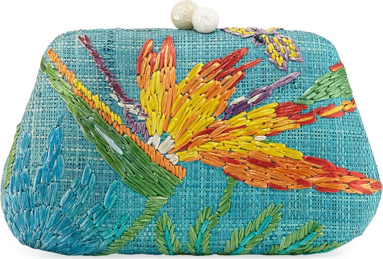 Rafe Rosie Embroidered Clutch Bag with Dragonfly