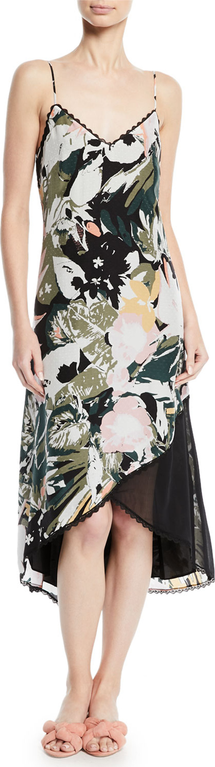 Club Monaco Kittrick Floral-Print Silk Midi Dress