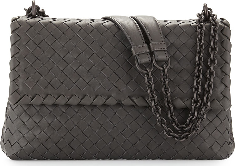 Bottega Veneta Olimpia Small Shoulder Bag, Light Gray