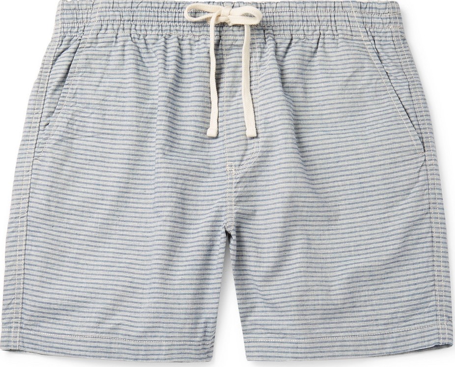 J.Crew Dock Striped Cotton-Chambray Drawstring Shorts