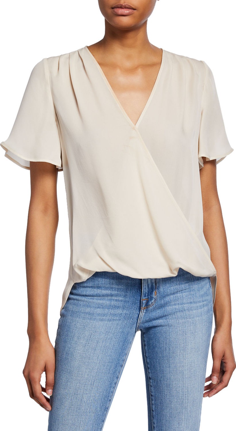 L'AGENCE Karan Flutter-Sleeve Blouse