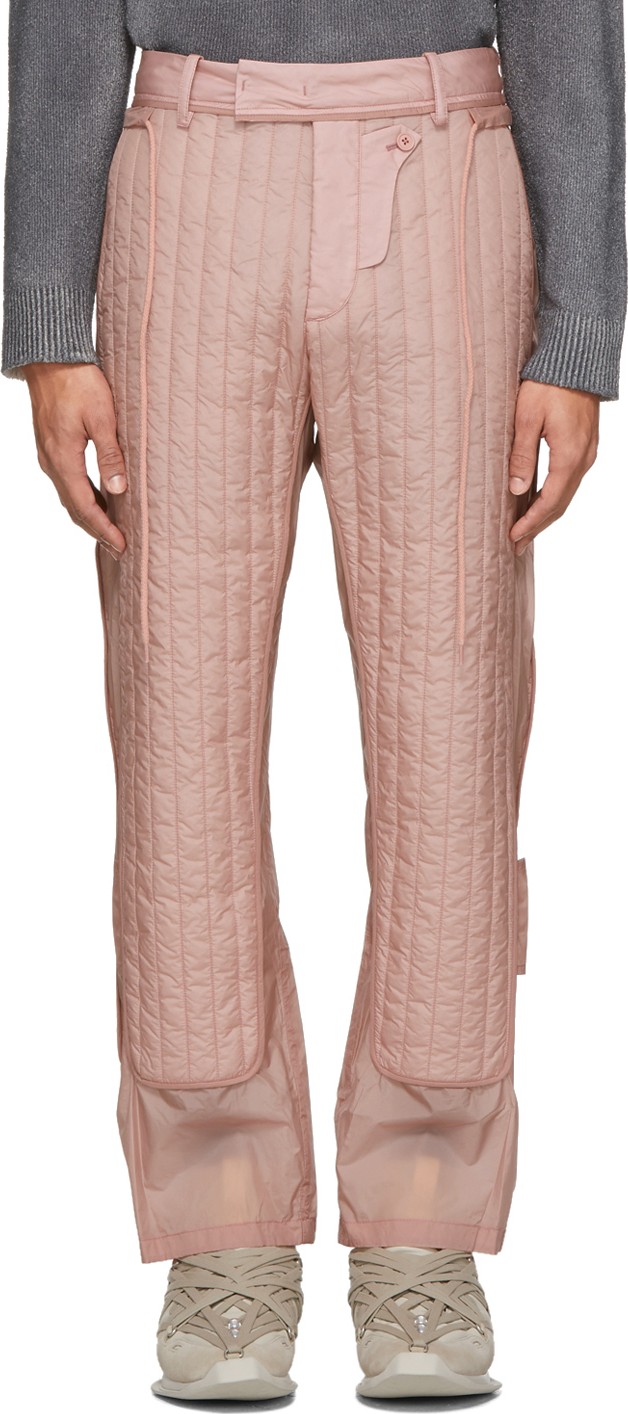 Craig Green Pink Quilted Skin Trousers