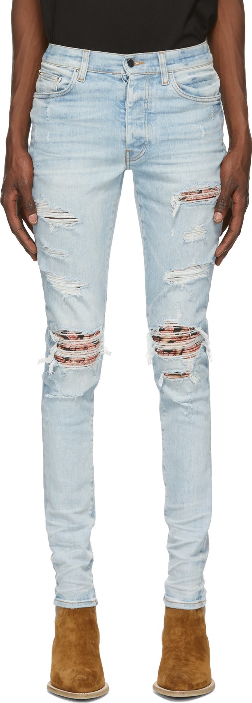Amiri Blue Banana Leaves Jeans