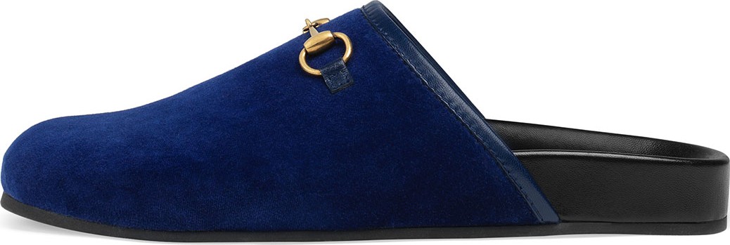 Gucci Flat River Velvet Mule