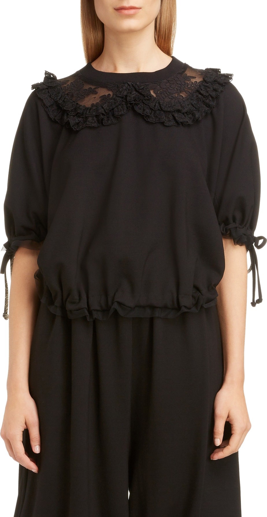 Simone Rocha Frilly Lace Ruched Top