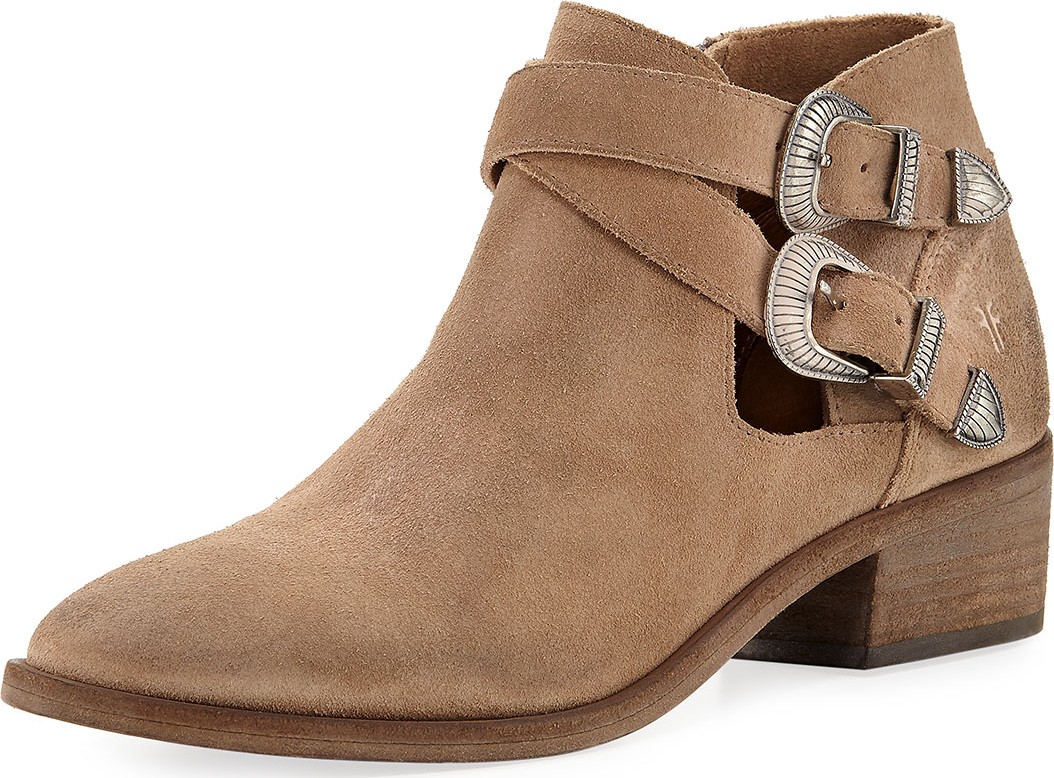 Frye Ray Western Suede Ankle Booties
