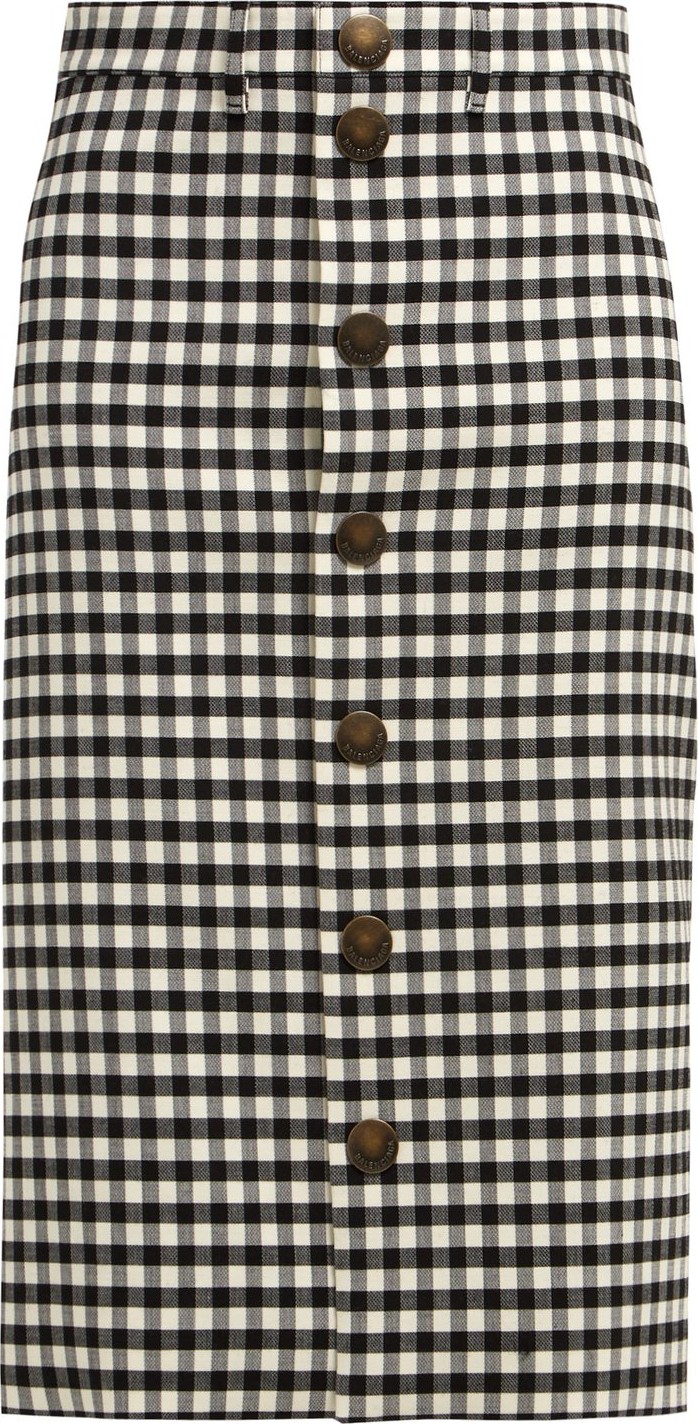 Balenciaga Vichy gingham pencil skirt