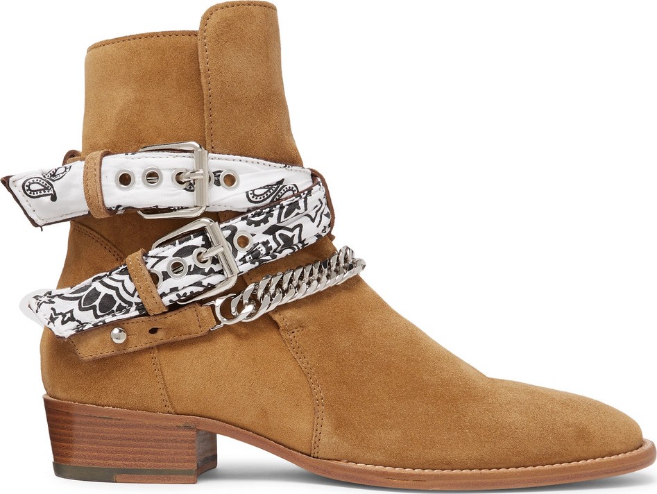 Amiri Embellished Suede Jodhpur Boots