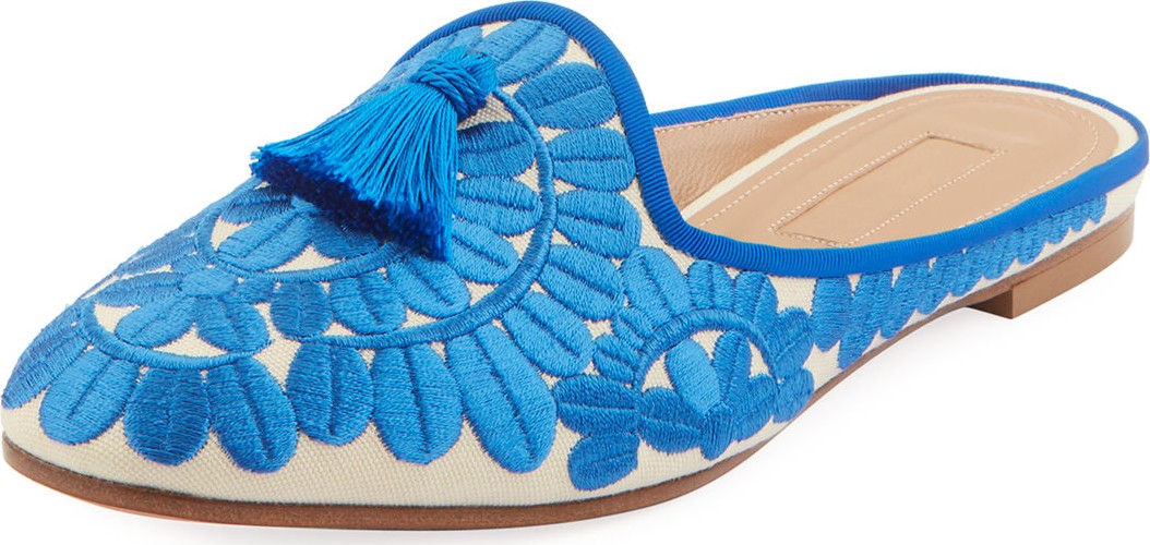 Aquazzura Fez Flat Tassel Mules