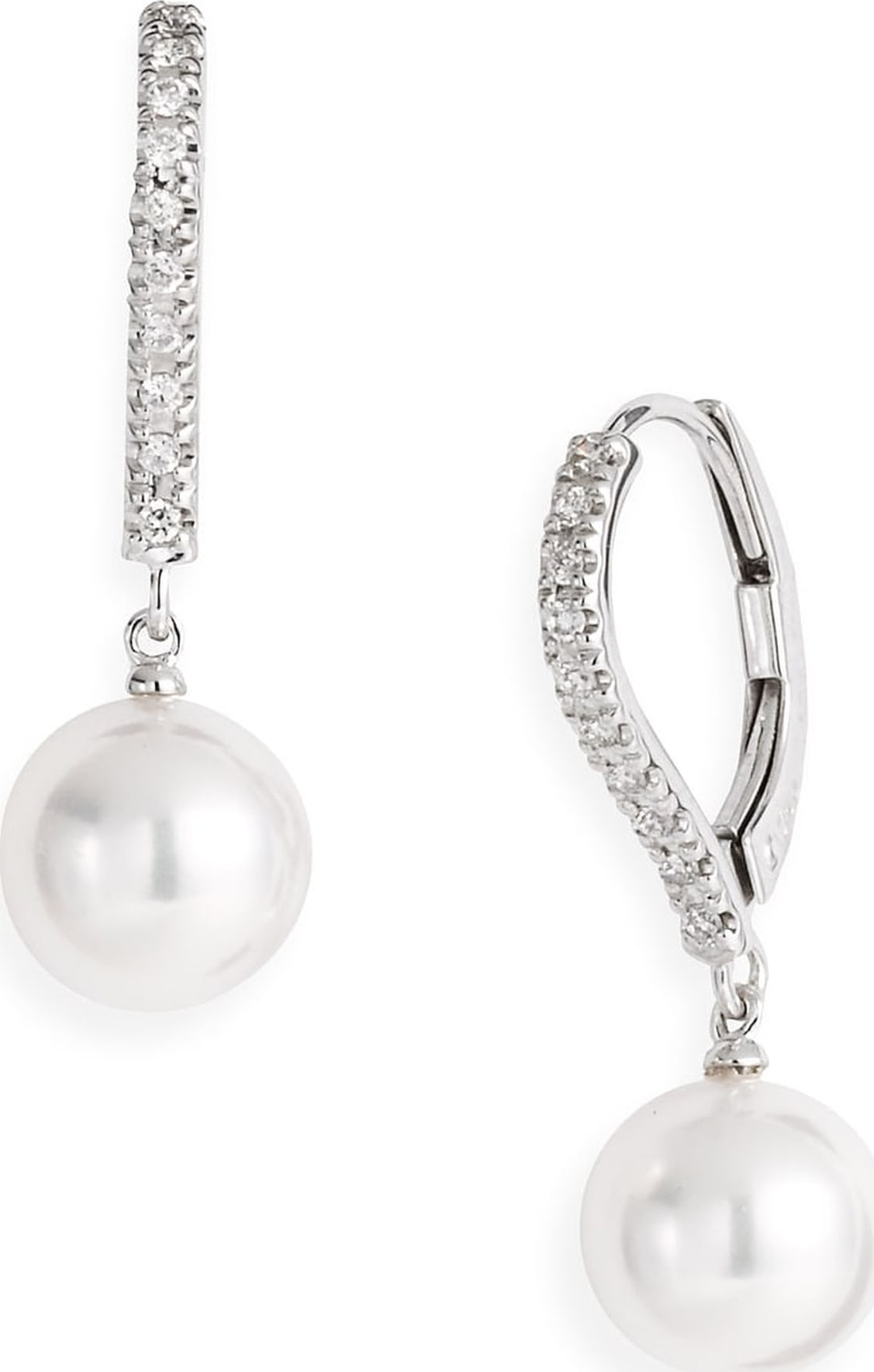 Mikimoto Diamond & Akoya Cultured Pearl Earrings