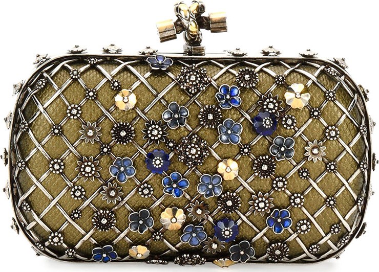 Bottega Veneta Metal Lattice Mini Knot Clutch Bag