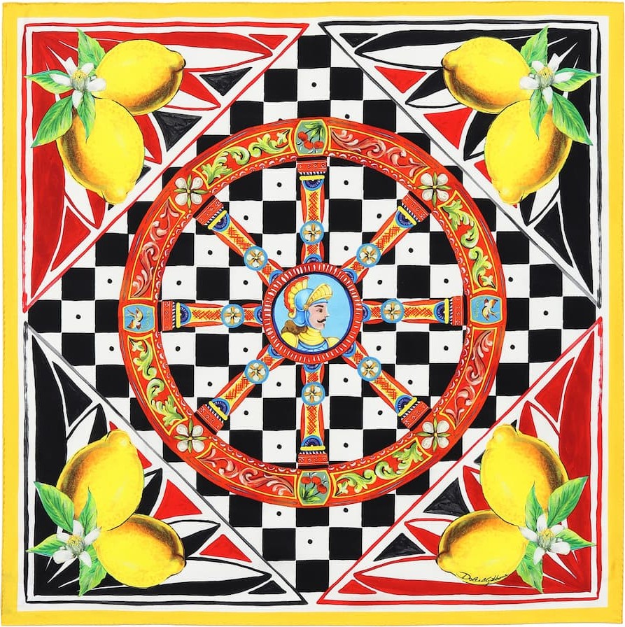 Dolce & Gabbana Printed silk twill scarf