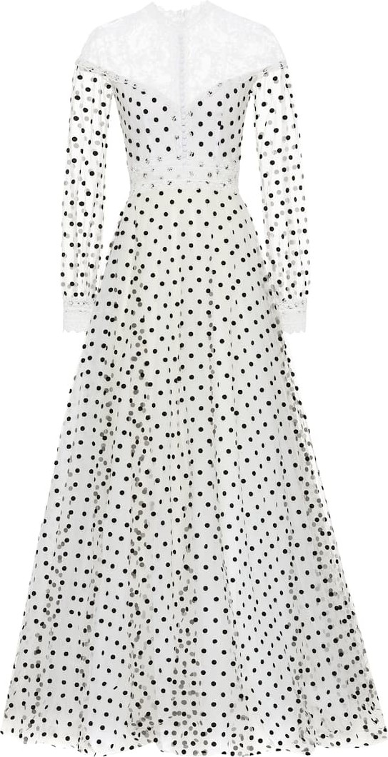 Costarellos Dotted tulle gown