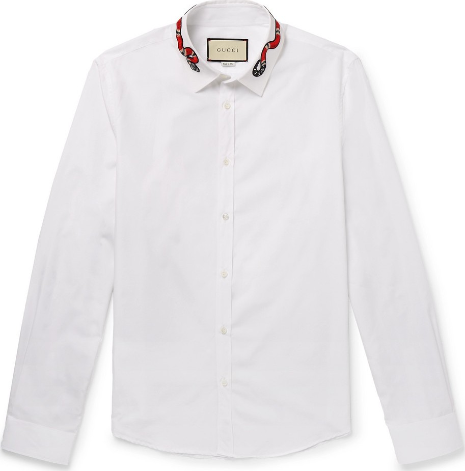 Gucci Duke Appliquéd Cotton Oxford Shirt