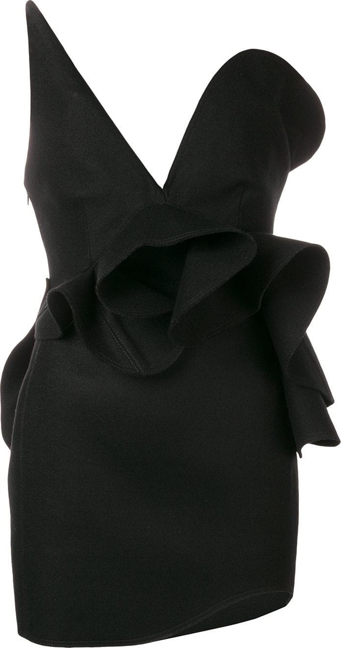 Saint Laurent off-the-shoulder asymmetric dress