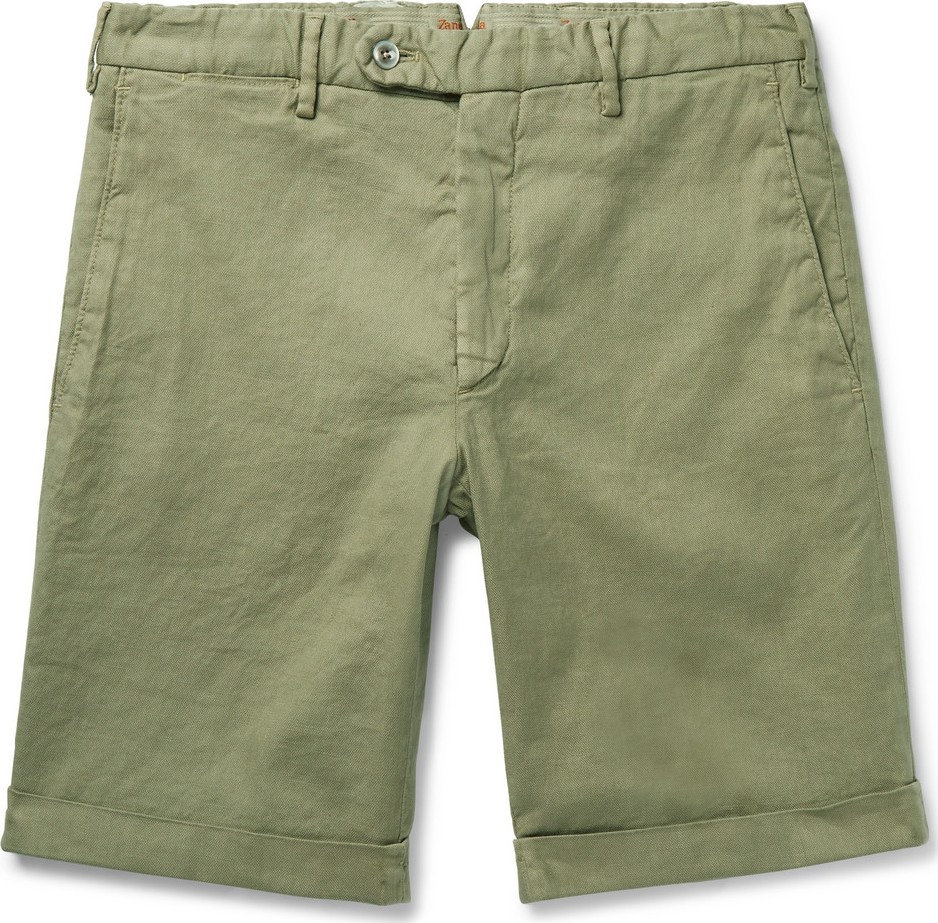 Zanella Chase Stretch Linen and Cotton-Blend Shorts