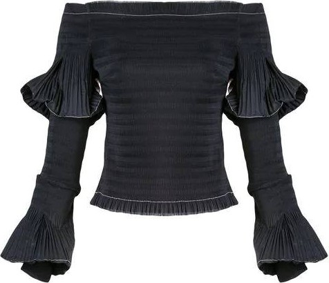 Area Pleated off-shoulder top