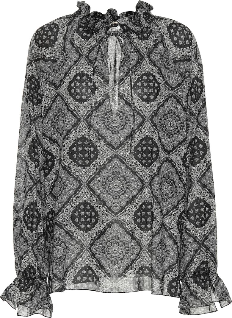 Saint Laurent Printed cotton blouse