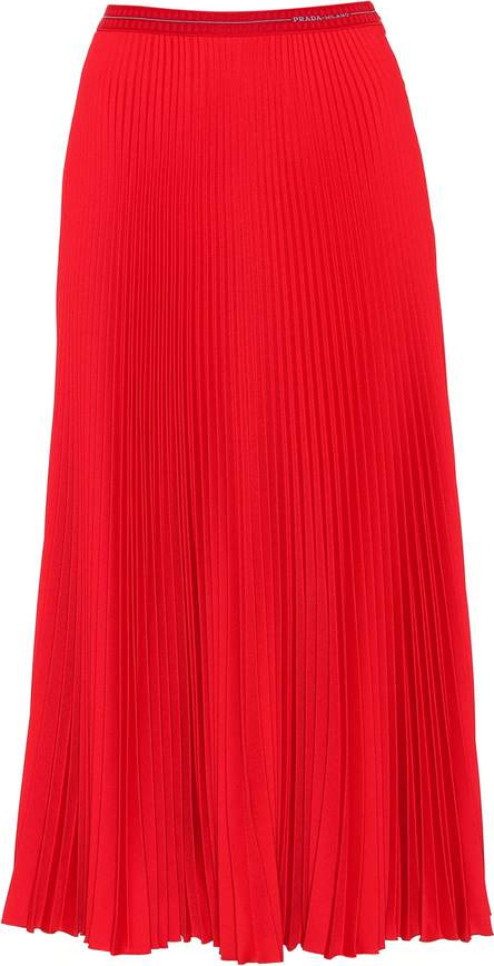 Prada Pleated crêpe midi skirt