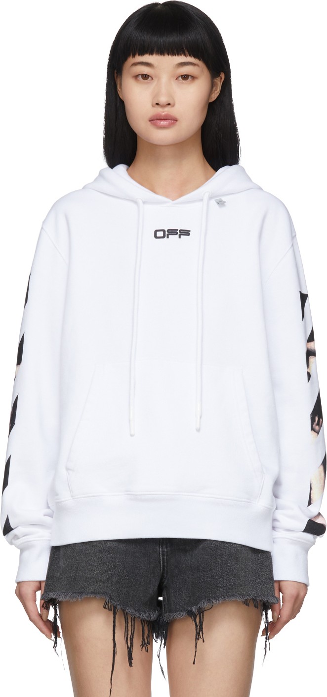Off White White Caravaggio Arrows Slim Hoodie