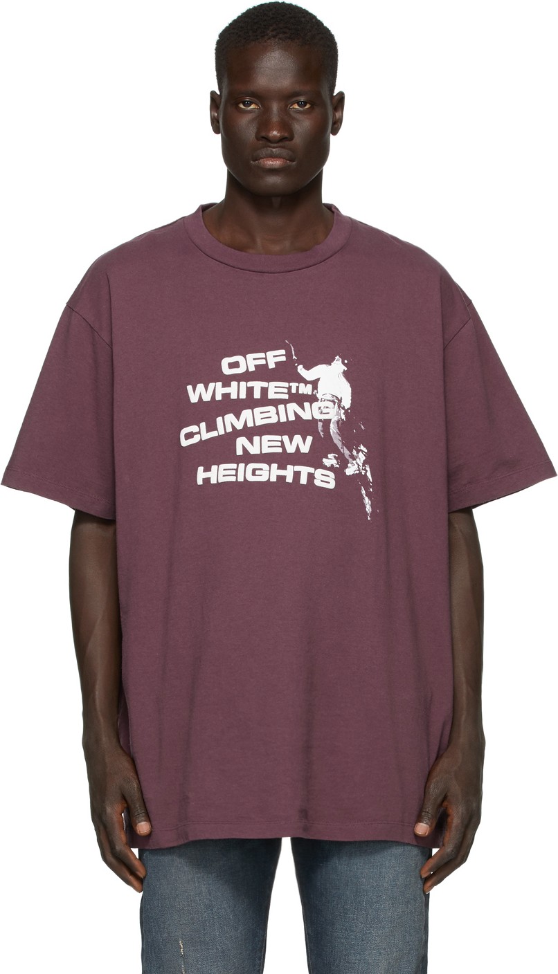 Off White Purple 'Climbing New Heights' T-Shirt
