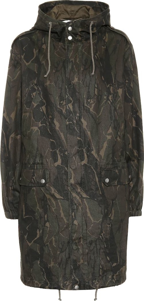 Saint Laurent Camouflage cotton-blend parka