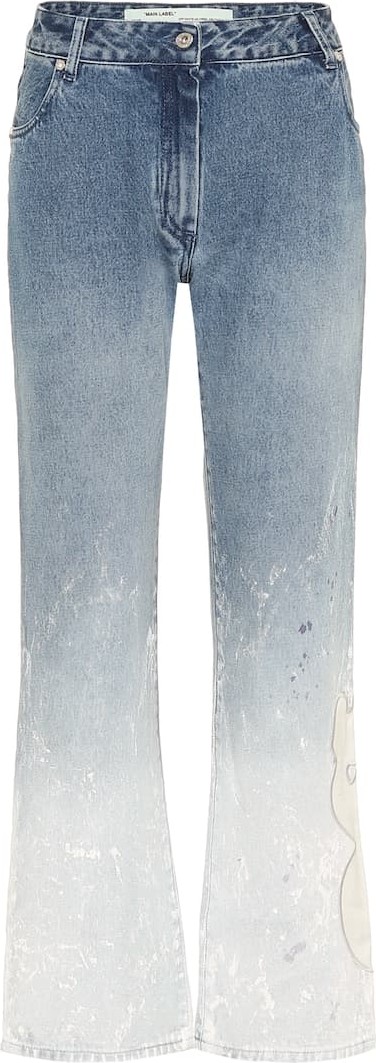 Off White Mid-rise straight ombré jeans