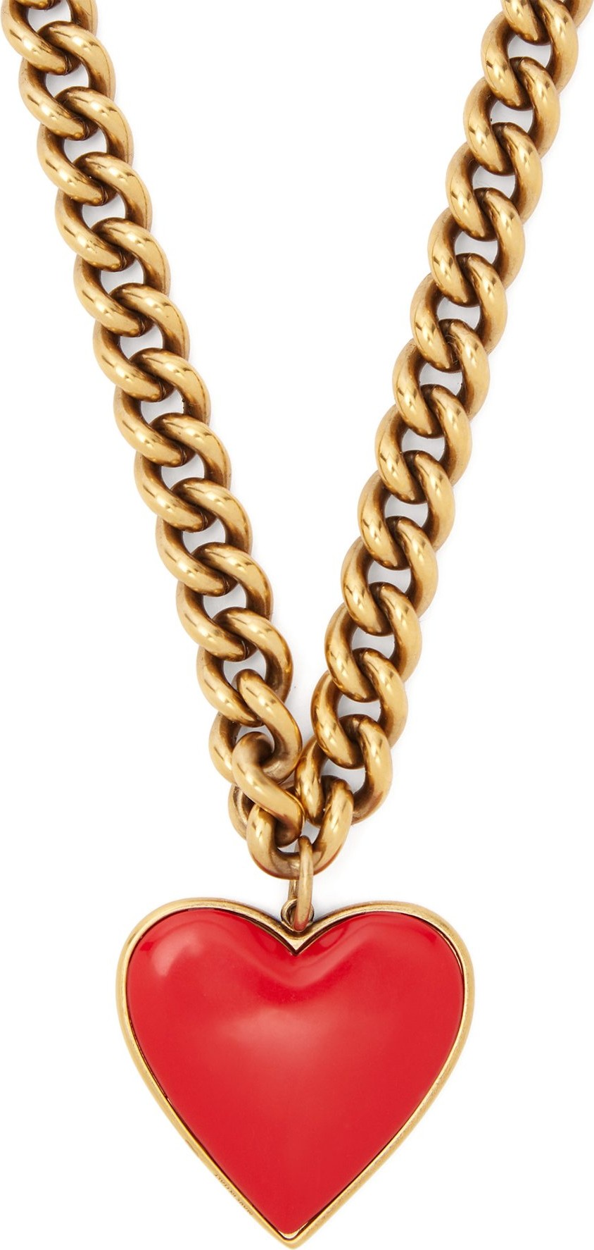 Balenciaga Heart pendant curb chain necklace