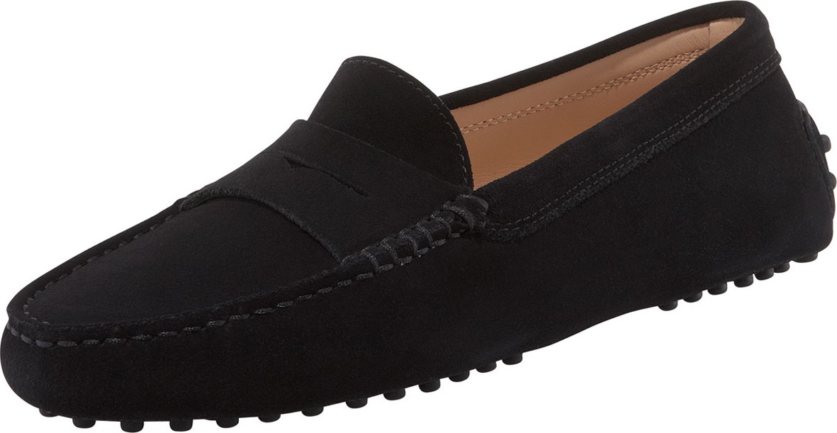 Tod's Suede Gommini Moccasino, Black
