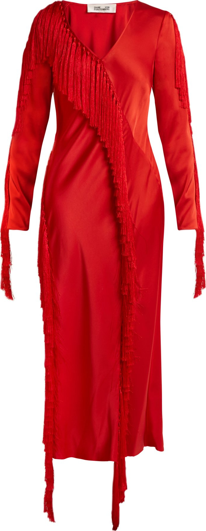 DIANE von FURSTENBERG V-neck fringed dress