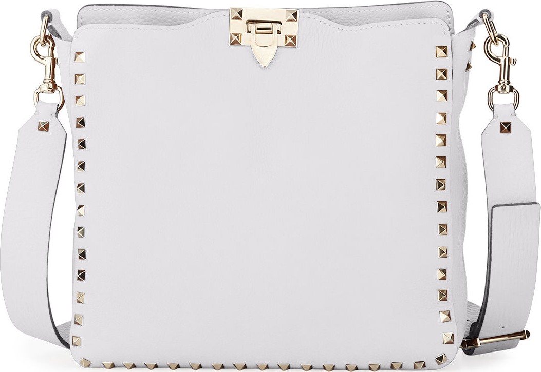 Valentino Rockstud Small Leather Hobo Bag