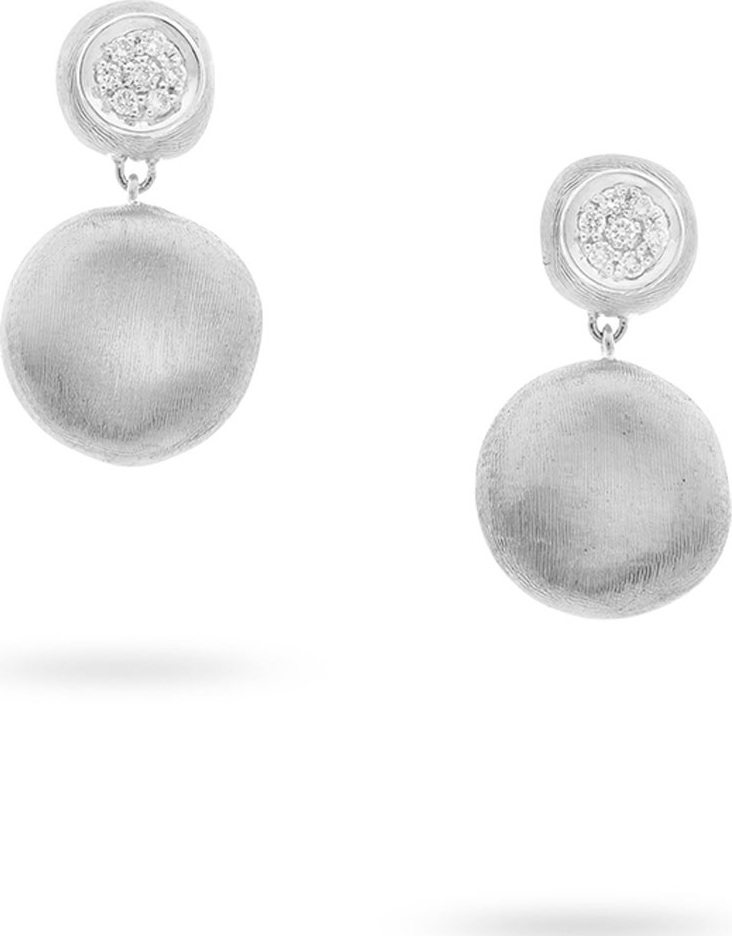 Marco Bicego Delicati 18k Round Drop Earrings w/ Pavé Diamonds