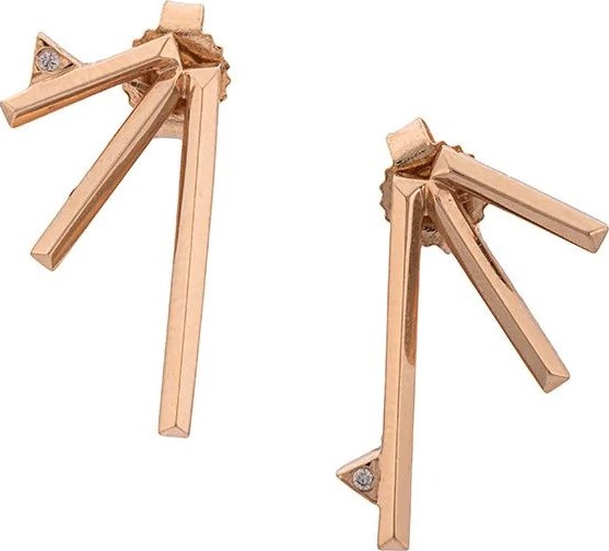 Eva Fehren Rose Gold Sputnik 3 earrings