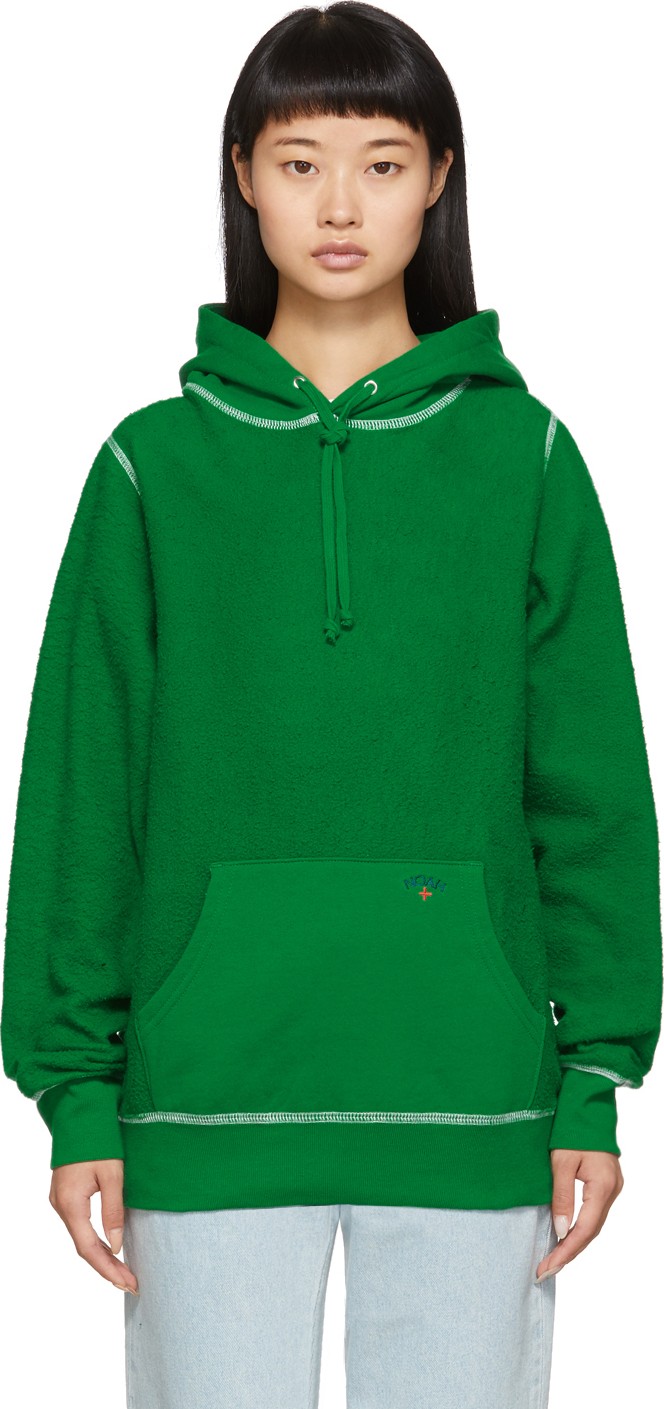 Noah NYC Green Reverse Fleece Hoodie